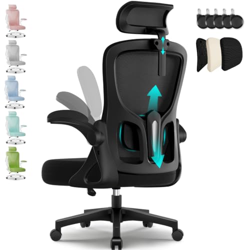 15,00€ Coupon! Airchros Bürostuhl,Bürostuhl Ergonomisch mit Verstellbarer Kopfstütze,Armlehnen und Lendenwirbelstütze, Schreibtischstuhl Drehstuhl Wippfunktion bis 135°,Chefsessel Rückenschonend, 150kg