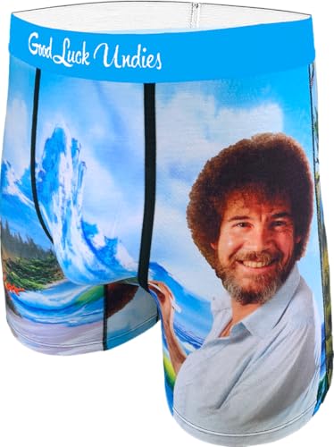Good Luck Undies Men's Bob Ross Boxer Brief Underwear