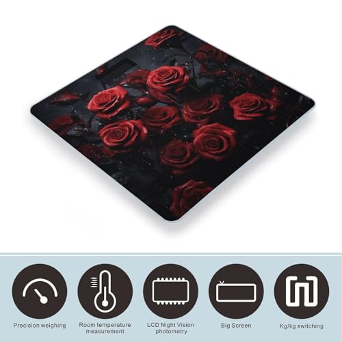 Báscula Digital de Baño con Foto de Rosa Roja miniatura 3