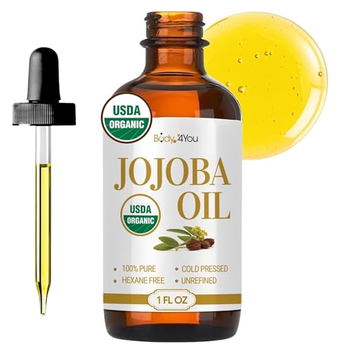 BodyJ4You Organic Jojoba Oil for Skin - USDA Organic 100% Pure Natural - Face Skin Gua Sha Facial...