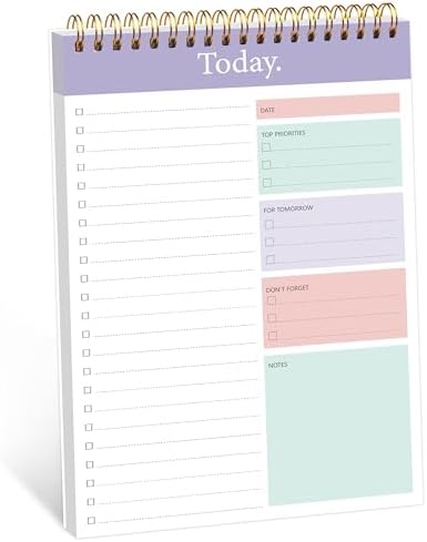 To Do List Notepad, Daily Planner, 6.5" x 9.8"