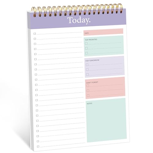 GOLDPEI To Do List Notepad - Daily Planner Notepad Undated 52 Sheets, 6.5" x 9.8" Planning Pad Checklist Productivity Note Pad for Work and Personal Organized