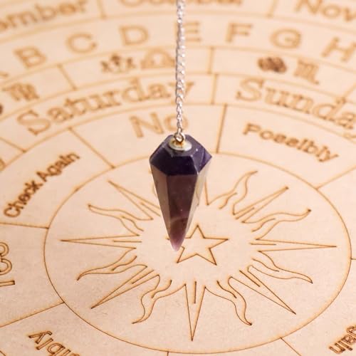 Image of Amethyst Point Pendulum For Feng Shui & Vastu | Crystal Products For Reiki | Natural Gemstone Dowsing Pendulum
