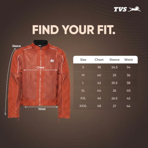 Image of TVS Ronin Edition Mesh Riding Jacket for Men | CE Level 2 Lightweight Back, Shoulder & Elbow Armours, 600D Protection, Lightweight Summer Motorcycle Jacket for Touring, City Riding
