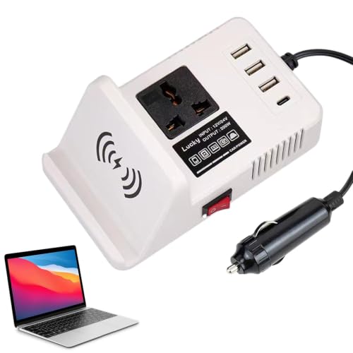 Inversor de coche de 200W con toma de corriente y triple puerto USB rápido