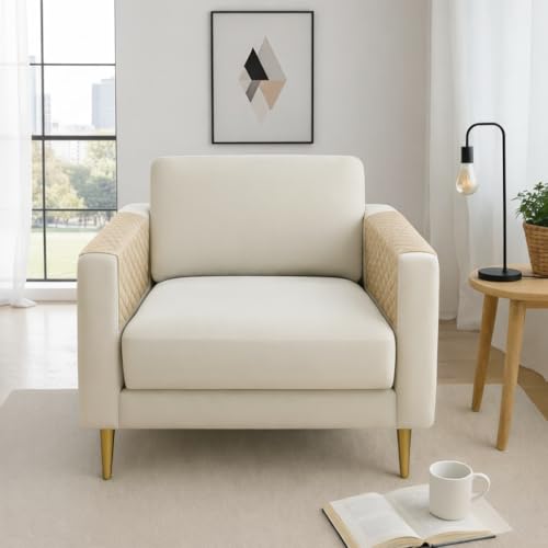 STITCHNEST Velvet Quilted Sofa Armrest - Set of 2 | Multi-Layered Fabric | 18 X 22 Inche | Color - Beige