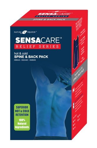 Hot & Cold Therapy Pack- Spine & Back - Natural & Reusable Heating Pad - by SensaCare (Blue Corduroy)