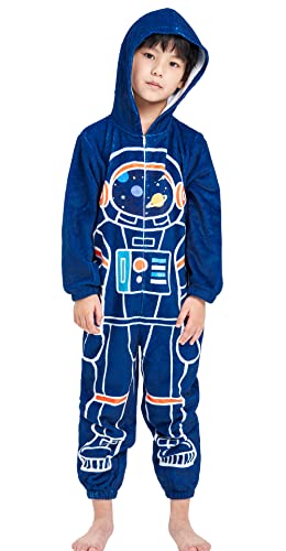 KIDSEPT Kinder Jungen Astronaut Jumpsuit Onesies, Flanell Raumanzug Kostüm für Homewear 10-12 Jahre Cover