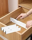 Famhap Separador Cajones Ajustable de Plástico (38 -54,2 cm, 6 cm Alto, Pack de 3) Divisor Cajones Expansible – Almacenaje para Cocina, Dormitorio, Baño, Ordenacion Escritorios, Oficina y Armario