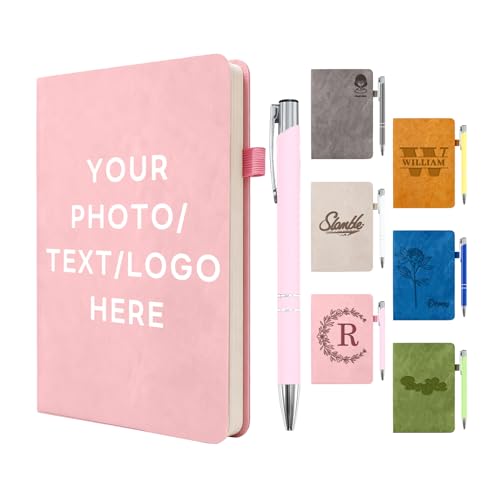 Vebermo Personalized Custom Notebook Journal for Friends Employees, Campus Notebook Pretty Hardcover Notebooks with Pen, Thoughtful Personalized Gifts, 200 Pages A5 Medium Size (5.7'' x 8.3'')