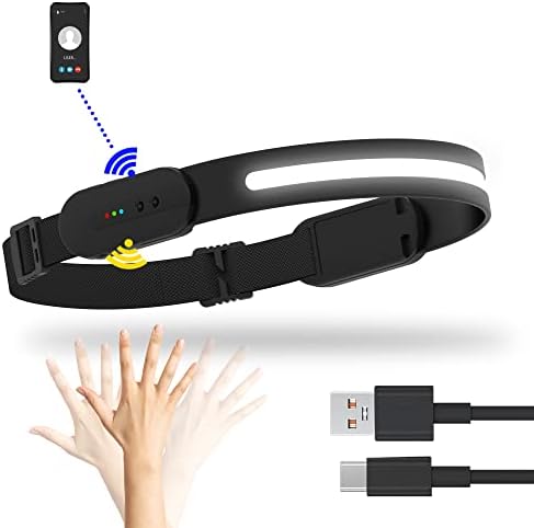 HIRREYIS Bluetooth LED headlamp,USB Rechargeable,Induction headlamps,Phone & Music Function,All Perspective…