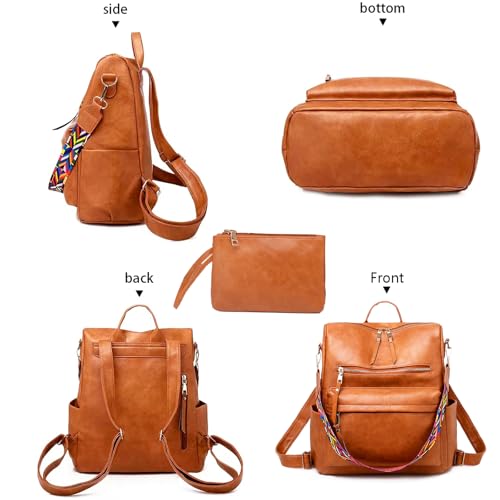 Image of Women's Fashion Backpack Purse for Women Leather Multipurpose Design Ladies Shoulder Bag Travel bag Satchel Handbags