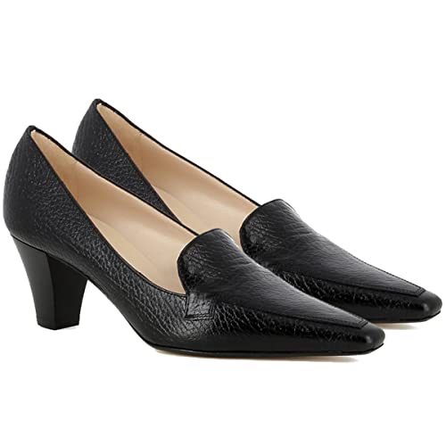 Image of LEHOOR Women Vintage Chunky Block Heel Pumps Shoes Square Pointed Toe Slip On Formal Office Work Business Loafers Shoes Suede Snakeskin Cone Heel Oxford Shoe Ladies Professional Chic Fall 4-11 M US
