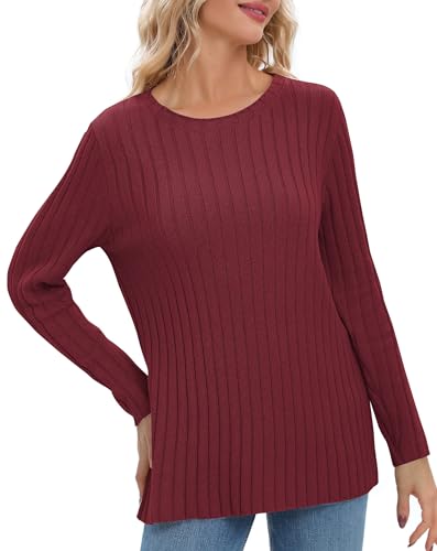 Image of Urban CoCo Women's Lightweight Crewneck Pullover Sweaters Long Sleeve Fall Knitted Sweater Tops