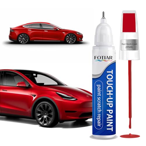 Red Multi-Coat PPMR Touch up Paint for Tesla-Exact Match Scratch Repair Kit 2-In-1 Premium Car Paint Pen for Chips & Nicks