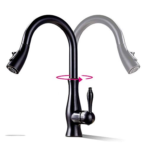 Pull Out Kitchen Faucet Taps in Stainless Steel Shower,Rotatable Spout Single Handle Faucet with Magnetic Sprayer Mixer Sink Tap Brushed Nickel
