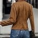 Women's Faux Suede Leather Jacket 2024 Fashion Vintage Long Sleeve Blazer Jacket Comfy Fall Winter Coat Clothes
