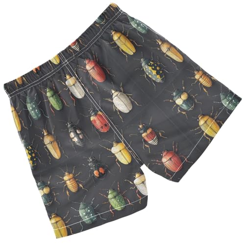 Pigsaly Boys Swim Trunks Red White Ladybug Boys Board Shorts Swimsuit Swimwear Summer Bathing Suit 4T2