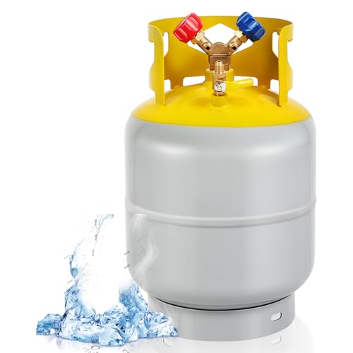 50 LB Refrigerant Recovery Tank for R12, R22, R134A, R410A Refrigerant with 1/4 SAE Y-Valve Liquid/Vapor Reclaim Tank AC Freon Recovery Tank Refrigerant Recovery Cylinder Tank Reusable by FAHKNS - Used condition - US$68.93