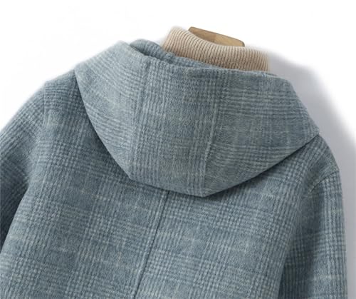 Cromoncent Girls Plaid Dress Coat Wool Single Breasted Fall Winter Outerwear with Hood, 2-12 Years4