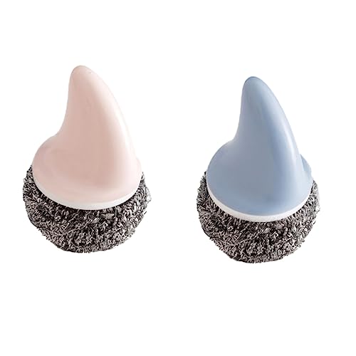 HOODANCOS Ergonomic Steel Brush Dish for Pot Pan and Kitchenware Soft Texture Easy to Hold Space-Saving