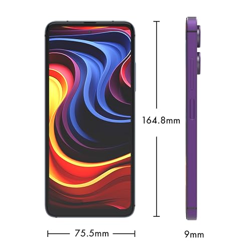 NUU N20 Basic Cell Phone, Wide-Angle Camera, 6GB + (6GB Extended RAM), 128GB Storage, 6.6\" 90Hz HD+ Display, Dual SIM 4G, Octa-Core, Android 15, Unlocked,1 Year US Warranty (Purple)