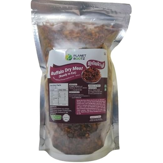 PLANET ROOTZ Home Made Pounded & Fried Idiyirachi,Natural, Cooked, Ready To Eat 250gm