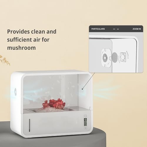 Kit de culture de champignons avec affichage LED, contrôle automatique de la température et de l'humidité, fenêtres d'observation transparentes pour une culture facile