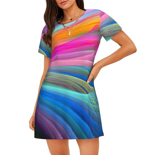 Chemise de nuit femme contre la chaleur nocturne imprimé coloré
