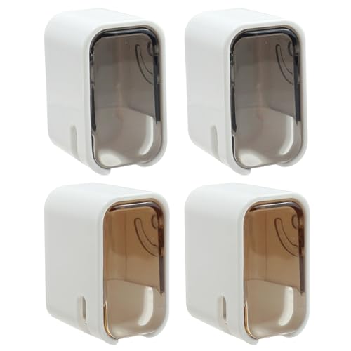 4Pcs Toothbrush Holder Wall Mounted Toothbrush Head Holder Cover Durable Dust Free Organizer for Adults Kids Space Saving Bathroom Accessory