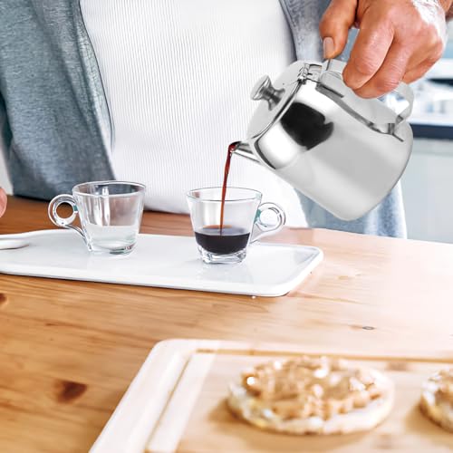 Leopacat Teekanne Edelstahl, Teapot Stainless Steel Tea Kettle Mirror, Edelstahl Teekanne, Langlebiges Kaffeekanne Kaltwasserkrug Wasserkocher Teekessel Teebereiter mit Kurzem Auslauf – Bild 5