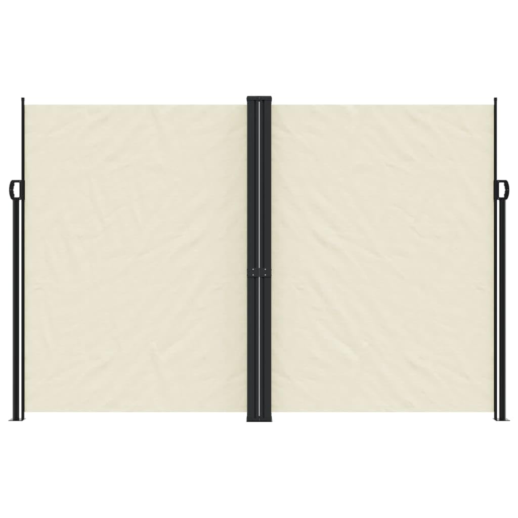Seitenmarkise ausziehbar & Blickdicht Sichtschutzwand & Windschutz mit Aufrollautomatik Sonnenschutz für Balkon & Terrasse-Creme-220 x 1000 cm