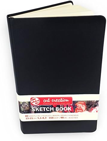 Royal Talens  Art Creation Hardback Sketchbook  80 Sheets  140gsm  13 x 21cm  Black Cover