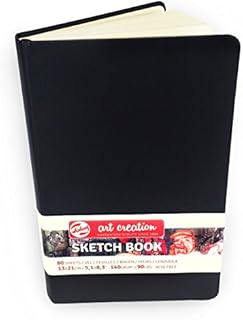 Royal Talens  Art Creation Hardback Sketchbook  80 Sheets  140gsm  13 x 21cm  Black Cover
