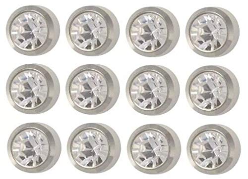 Studex Stainless Steel Bezel Setting with 3MM April Crystal Ear Piercing Stud (Dozen)