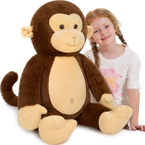 BENINY 30' Giant Plush Monkey - Super Soft & Huggable Stuffed Animal, Cuddly Toy & Pillow for Kids & Adults, for Bedtime & Playtime