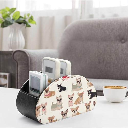 Organiseur de télécommande en cuir synthétique boîte de rangement de bureau
