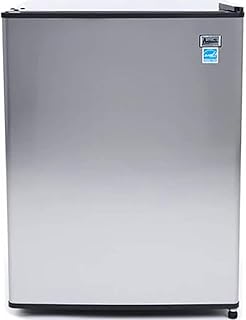 Avanti Mini Fridge Compact Refrigerator for Home Office or Dorm, Features Single Reversible Door Removable Shelves Automatic Defrost and Adjustable Temperature Control, 2.4-Cu.Ft, Stainless Steel