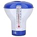 WANGJIA Distributeur de Produits Chimiques pour Piscine avec thermomètre Distributeur de comprimés de Chlore Flottant Spa Distributeur de Produits Chimiques pour piscines intérieures extérieures Spas