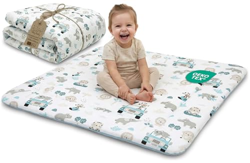 Krabbeldecke Krabbelmatte für Baby – Spielmatte Spieldecke Bodenmatte für Kinder und Babys für Kinderzimmer und Laufgitter Große faltbar waschbar Play Mat Oeko-Tex-Zertifikat