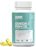 SUNNA SUPPLEMENTS Halal Omega 3 Fish Oil 2000mg with 660mg EPA and 440mg DHA per Daily Serving | Supports Heart, Brain and Joint Health, Easy-to-Swallow 60 Softgels