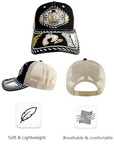 Image of TOPACC Western Trucker Hat for Men Women Cowboy Country Hat Snapback Cap | Novelty Baseball Cap Adjustable Vintage Embroidered Cowgirl hat for Rodeo Western Outfit