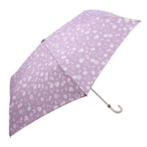 ワンズプラス ベリーアンブレラ 全3色 折りたたみ傘 手開き パープル 6本骨 55cm UVカット 軽量 54835 [正規代理店品]