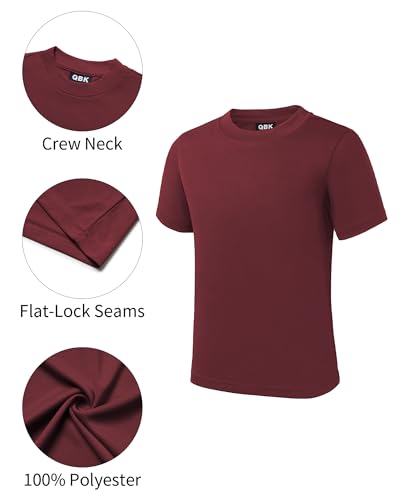 Image of QBK 2T to Youth Neon Shirt Kids UPF 50+ Dry Fit Athletic Short Sleeve Rash Guard T Shirts for Boys Girls Sports Undershirt