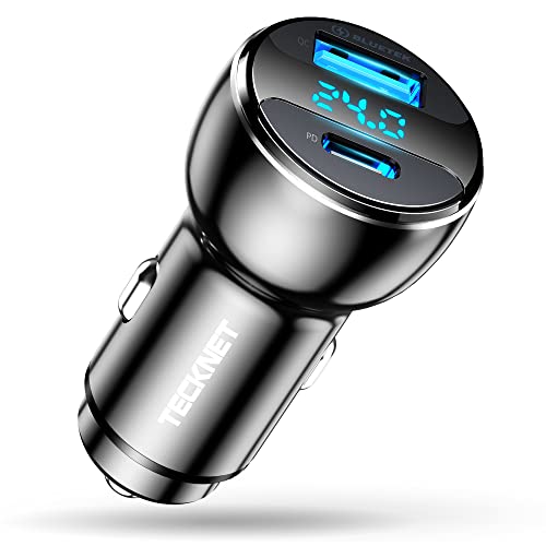 Cargador de coche USB TeckNet Carga rápida con Tecnología BLUETEK 24W 4.8A con 2 Puertos para iPhone 7/7 Plus, iPad...
