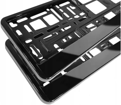 2X UK Number Plate Holder - Pair Car Fixings Registration Plates Surround - Front & Rear License Cover For Caravans & Trailers - Universal Fit ABS Plastic Reg Holders Frame