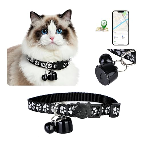 2026 Compact AirTag Cat Collar Set – Lightweight Design Reduces Pet Burden(0.1oz) | Adjustable Size (7–13in) for Cats, Anti-Lost Tracker Compatible with iPhone 'Find My' App,48mAh+ 1 Spare Batteries