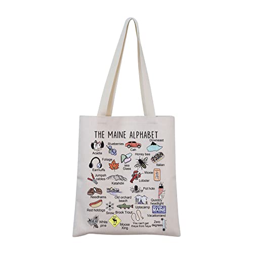 MNIGIU Maine State Tote Bag Welcome To Maine Moving to Maine Gift Maine Travel Gift (Maine State Tote)