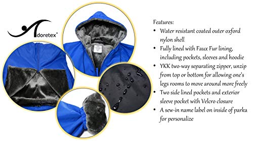 Adoretex Unisex Adult & Youth Faux Fur Lining Swim Parka-Pk003-Navy-Axs #TOP4