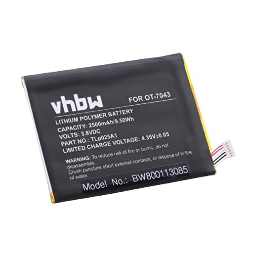 vhbw Akku kompatibel mit Vodafone Smart Prime 6, VF-895N Handy Smartphone Telefon (2500 mAh, 3,8 V, Li-Polymer)